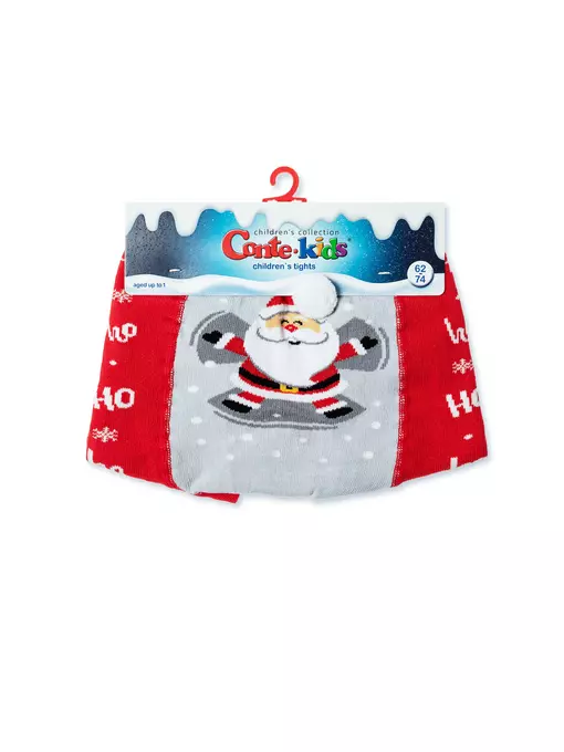 Детские новогодние колготки с помпоном «santa claus» conte-kids 556 красный, 19С-95/1СП, 104-110 (16), CONTE-KIDS,  - 4