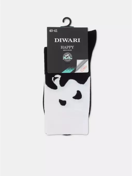 Носки мужские diwari happy 162 черный-белый, 17С-151СП, 42-43 (27), DIWARI,  - 3