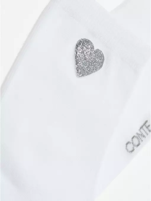 Носки женские из хлопка с сияющим рисунком "heart" 427 белый, 22С-40СП, 36-38 (23-25), CONTE ELEGANT,  - 5