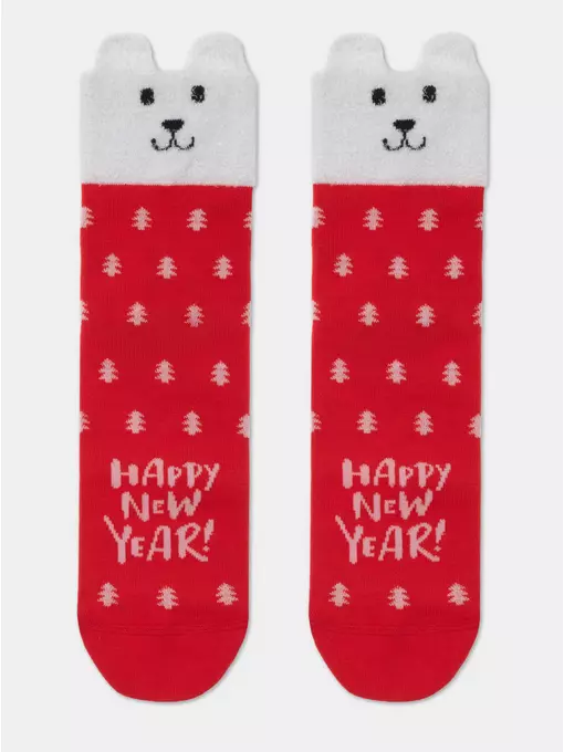 Женские новогодние носки conte new year 909 красный, 21С-76СП, 36-39 (23-25), CONTE ELEGANT,  - 4