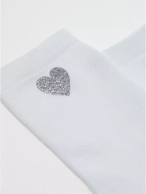 Носки женские из хлопка с сияющим рисунком "heart" 427 белый, 22С-40СП, 36-38 (23-25), CONTE ELEGANT,  - 7