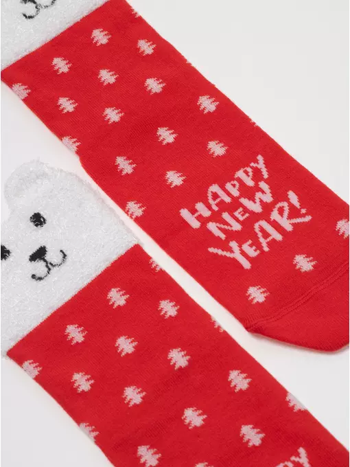 Женские новогодние носки conte new year 909 красный, 21С-76СП, 36-39 (23-25), CONTE ELEGANT,  - 3