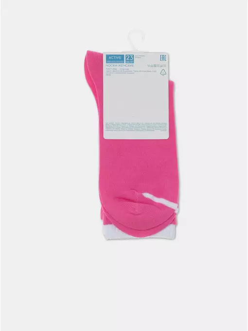 Удлиненные женские носки из хлопка в рубчик с надписью «извини» 436 розовый, 22С-29СП, 36-37 (23), CONTE ELEGANT,  - 6