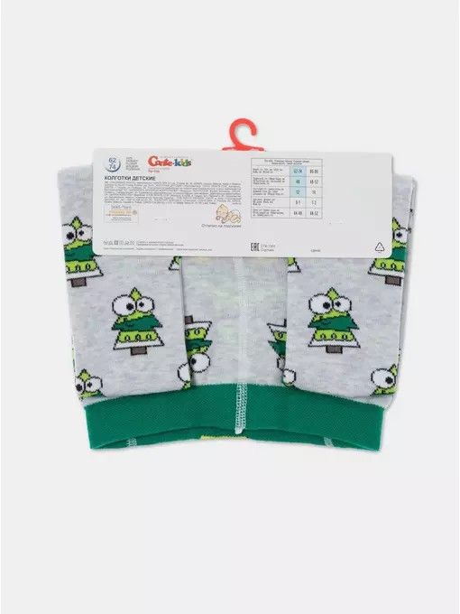 Детские новогодние колготки conte-kids new year 620 светло-серый, 21С-31СП, 104-110 (16), CONTE-KIDS,  - 6