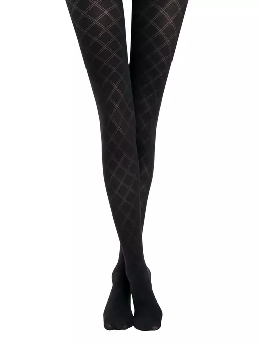 Колготки женские с геометрическим рисунком fantasy travel nero, 21С-179СП, 2, CONTE ELEGANT,  - 2