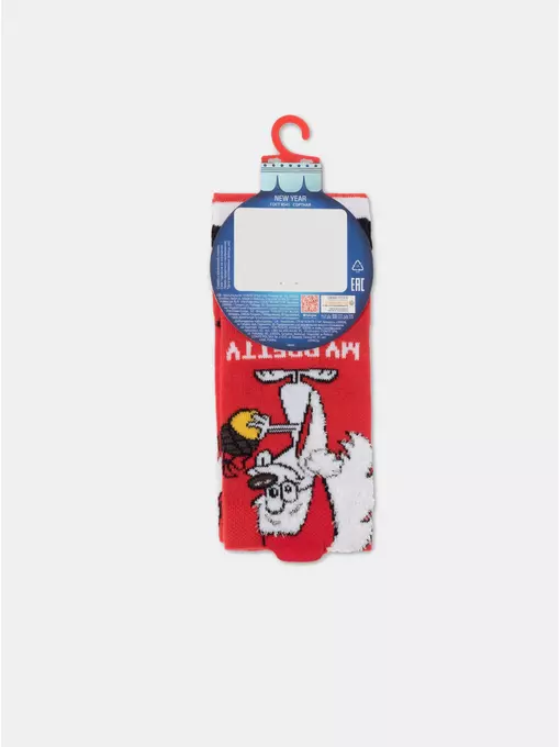 Детские новогодние носки new year 911 красный, 19С-64СП, 16-18, CONTE-KIDS,  - 5
