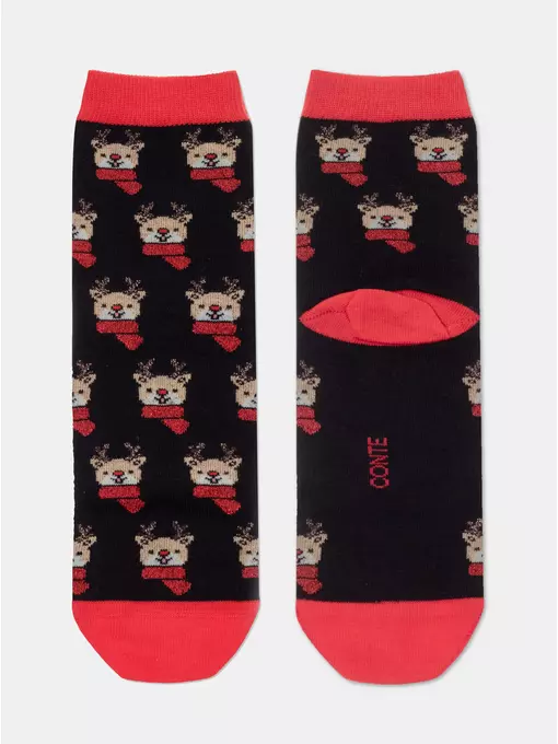 Женские новогодние носки с люрексом new year 908 черный, 21С-73СП, 36-39 (23-25), CONTE ELEGANT,  - 3