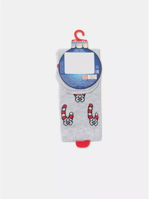 Детские новогодние носки new year 907 светло-серый, 21С-67СП, 13-14, CONTE-KIDS,  - 5