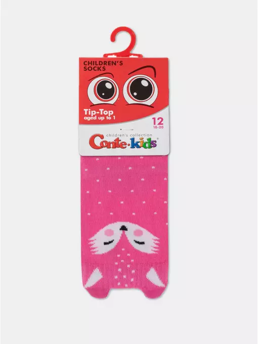 Хлопковые детские носки tip-top (мордашки) 604 розовый, 17С-59СП, 12, CONTE-KIDS,  - 2