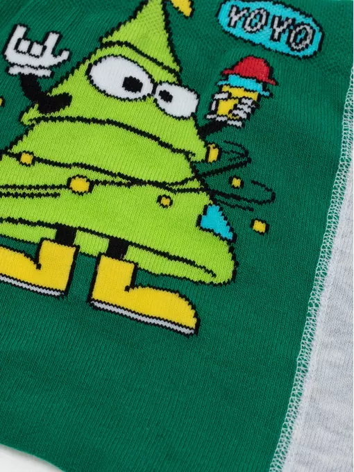 Детские новогодние колготки conte-kids new year 620 светло-серый, 21С-31СП, 104-110 (16), CONTE-KIDS,  - 3