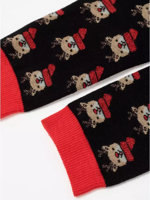 Женские новогодние носки с люрексом new year 908 черный, 21С-73СП, 36-39 (23-25), CONTE ELEGANT,  - 2