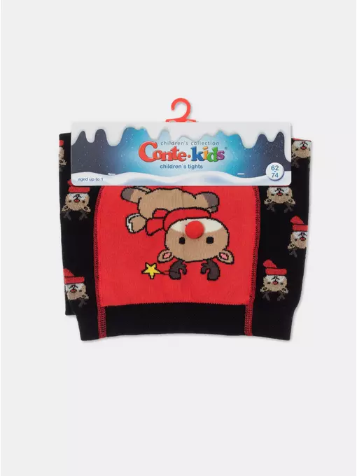 Детские новогодние колготки conte-kids new year 623 черный, 21С-31/1СП, 62-74 (12), CONTE-KIDS,  - 4