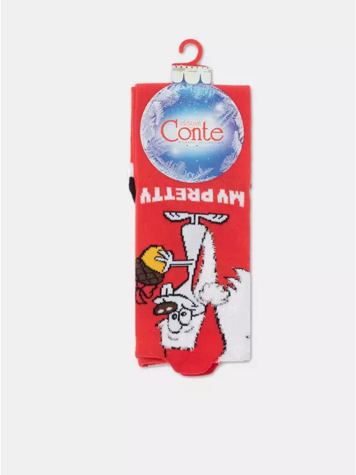 Женские новогодние носки conte new year 911 красный, 22С-26СП, 36-39 (23-25), CONTE ELEGANT,  - 5
