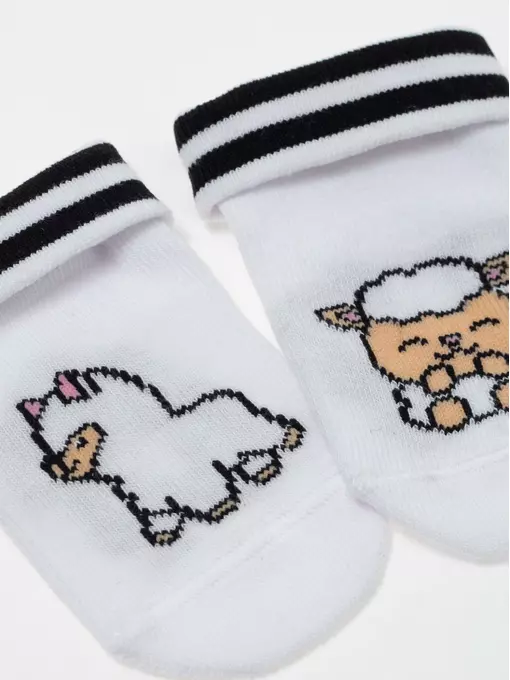 Хлопковые детские носки с рисунками «lama» 906 белый, 5С-11СП, 8, CONTE-KIDS,  - 2