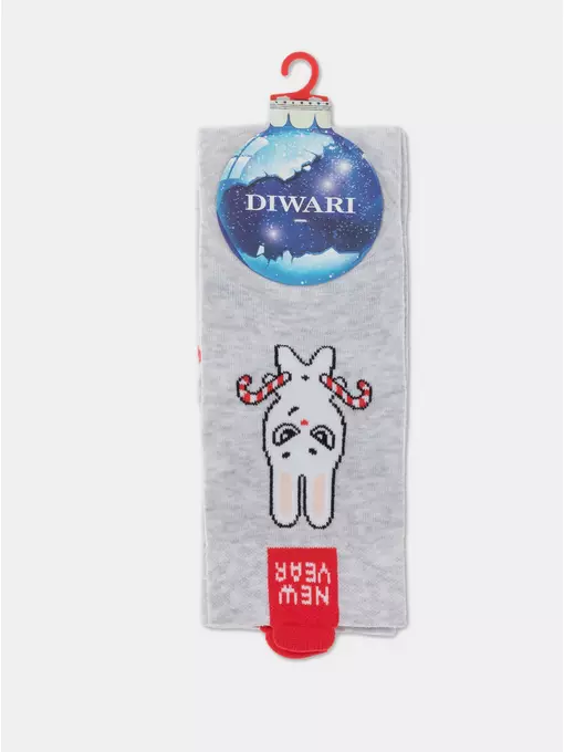 Мужские новогодние носки diwari new year 907 светло-серый, 21С-71СП, 42-45 (27-29), DIWARI,  - 3