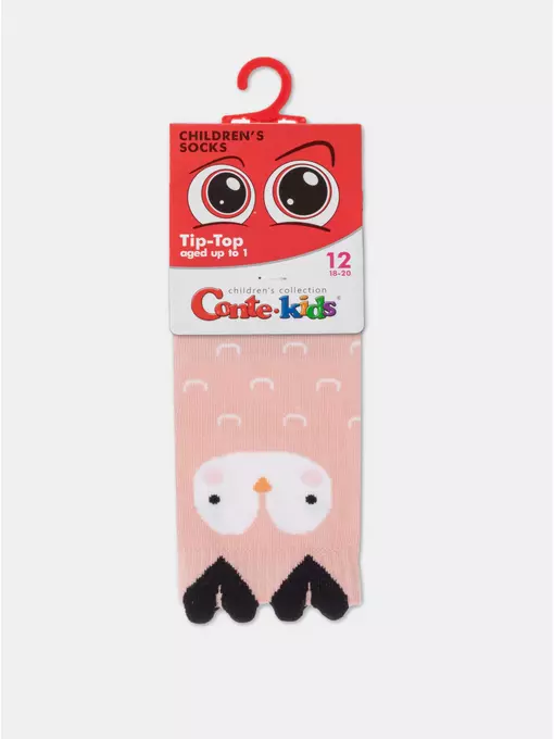 Хлопковые детские носки tip-top (мордашки) 603 пепельно-розовый, 17С-59СП, 18, CONTE-KIDS,  - 2