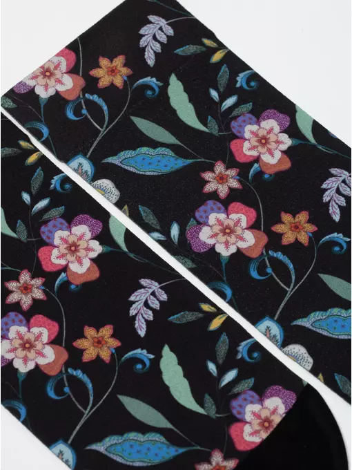 Плотные женские носки с черным мыском и рисунком «flowers» 905, 22С-56СП, 36-39 (23-25), CONTE ELEGANT,  - 4