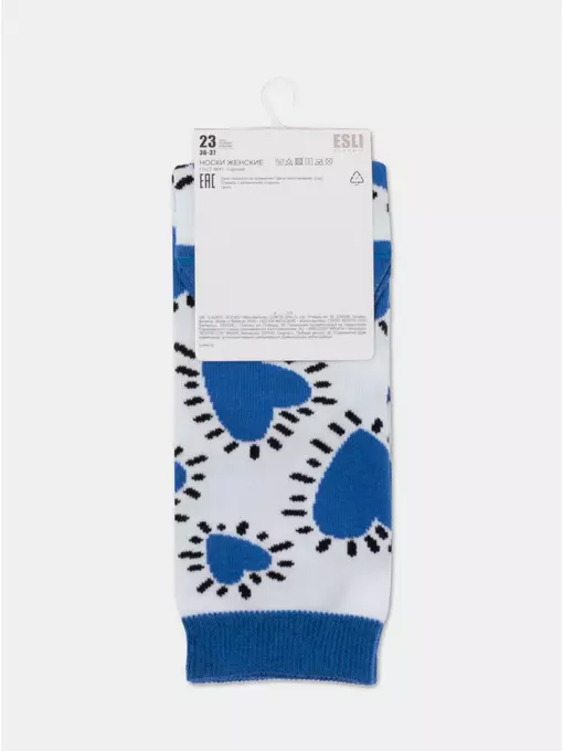 Носки женские хлопковые esli classic 532 белый-синий, 21С-69СПЕ, 38-39 (25), ESLI,  - 3