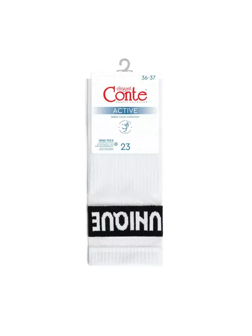 Удлиненные женские носки с полосками из прозрачной сетки active 156 белый, 19С-77/1СП, 36-37 (23), CONTE ELEGANT,  - 3
