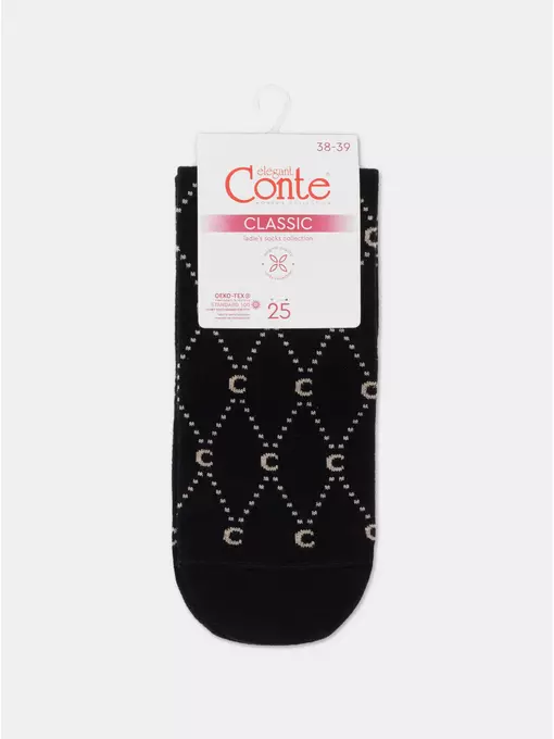 Носки женские хлопковые classic 525 черный, 7С-22СП, 36-37 (23), CONTE ELEGANT,  - 5