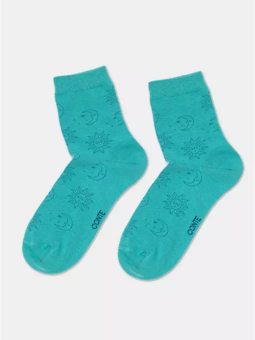 Носки женские хлопковые classic 529 бирюза, 7С-22СП, 36-37 (23), CONTE ELEGANT,  - 3