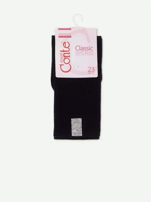 Носки женские хлопковые classic (с декором) 419 черный, 22С-41СП, 36-38 (23-25), CONTE ELEGANT,  - 5