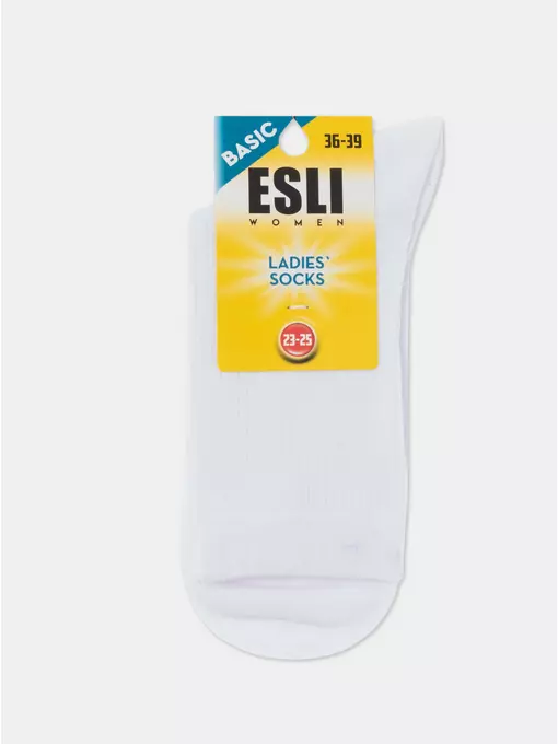 Носки женские esli basic 18с-7/2спе 000 белый, 18С-7/2СПЕ, 36-39 (23-25), ESLI,  - 2