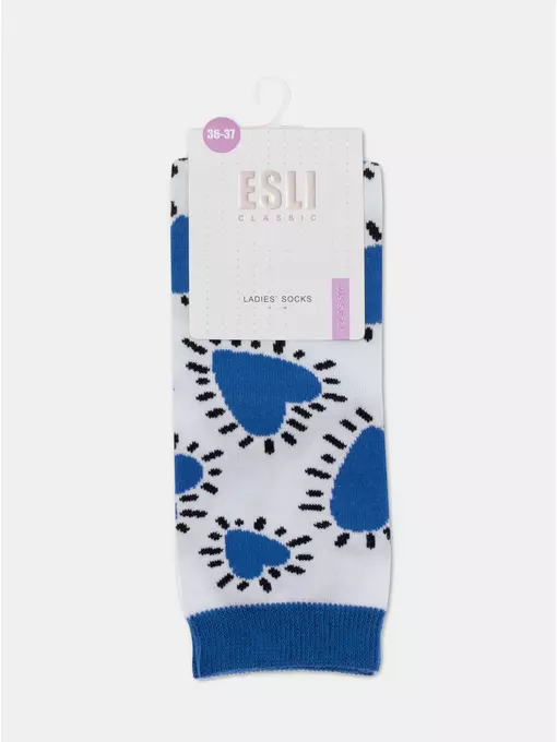 Носки женские хлопковые esli classic 532 белый-синий, 21С-69СПЕ, 38-39 (25), ESLI,  - 2