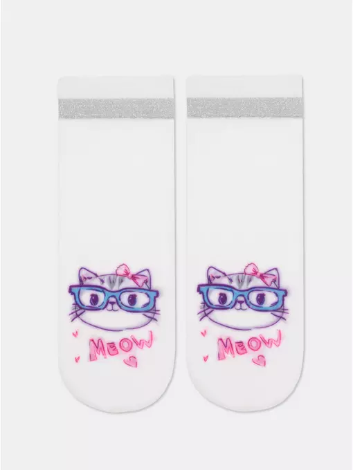 Носки детские с рисунком и люрексом caty bianco, 21C-114СП, 20-22, CONTE ELEGANT,  - 4