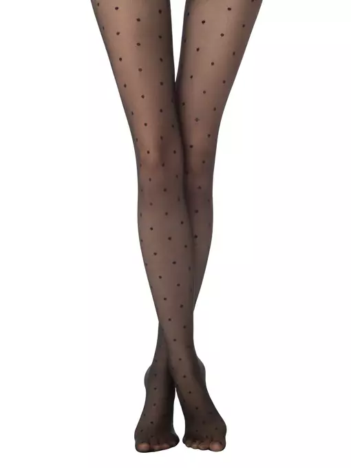 Колготки женские в горошек с эффектом мелкой сетки fantasy pois tulle nero, 22С-47СП, 2, CONTE ELEGANT,  - 2