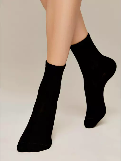 Носки женские хлопковые classic (с декором) 419 черный, 22С-41СП, 36-38 (23-25), CONTE ELEGANT,  - 2