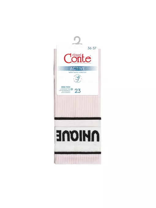 Удлиненные женские носки с полосками из прозрачной сетки active 156 светло-розовый, 19С-77/1СП, 36-37 (23), CONTE ELEGANT,  - 3