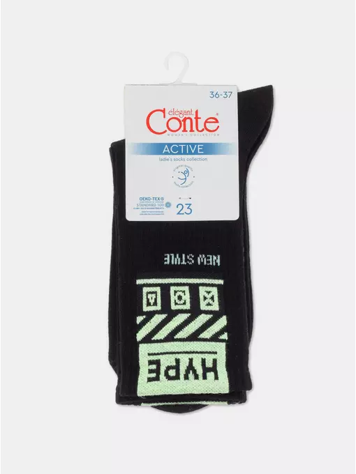 Носки женские хлопковые active (светонакопительные) 487 черный, 22С-96СП, 38-39 (25), CONTE ELEGANT,  - 4