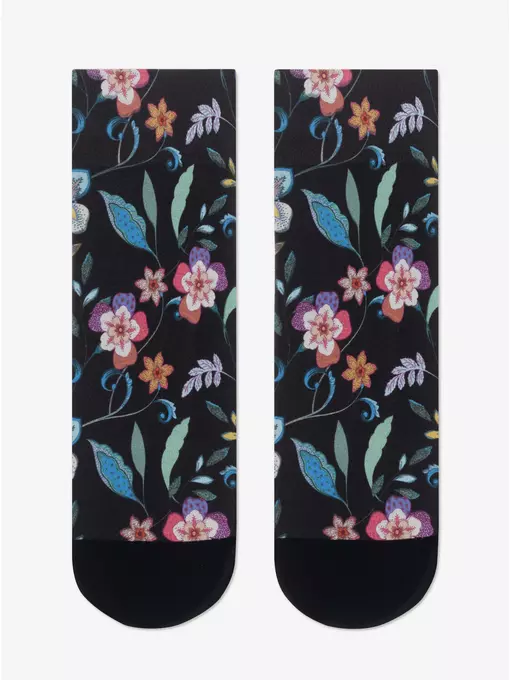 Плотные женские носки с черным мыском и рисунком «flowers» 905, 22С-56СП, 36-39 (23-25), CONTE ELEGANT,  - 5