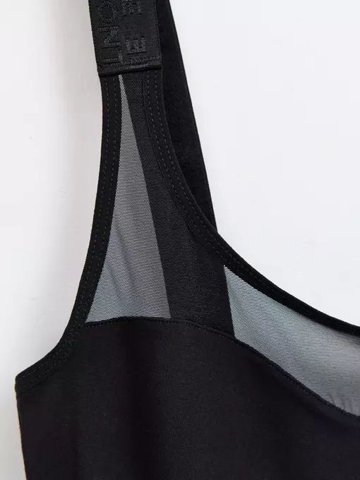 Боди женское из бамбука и эластичной сеточки double conte lbt 2263 black, 22С-2236ТСП, 170-84-90/XS, CONTE ELEGANT,  - 2