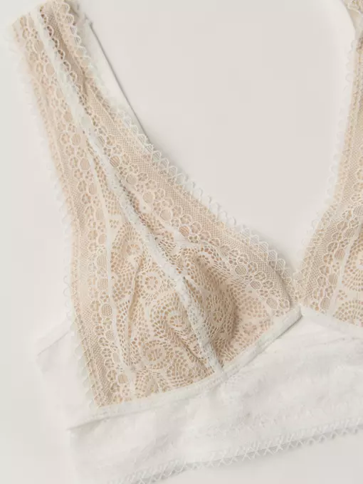 Бюстье с треугольными чашками из фактурного кружева lace twist lbe 1986 tofu, 21С-2003ТСП, 170-88/S, CONTE ELEGANT,  - 5