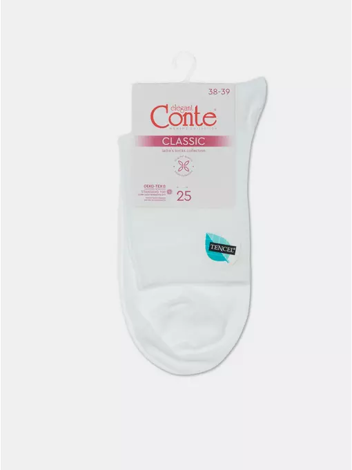 Носки женские вискозные classic (tencel) 000 белый, 22С-77СП, 38-39 (25), CONTE ELEGANT,  - 6