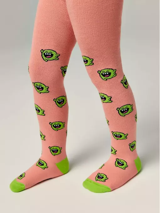 Колготки десткие (махровые внутри) sof-tiki с рисунками 644 коралловый, 7С-38СП, 92-98 (14), CONTE-KIDS,  - 4