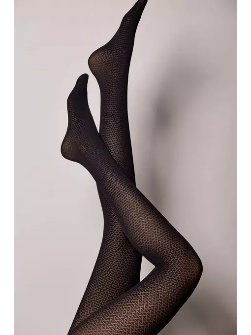 Колготки женские с геометрическим рисунком graphic fantasy nero, 22С-135СП, 5, CONTE ELEGANT,  - 3