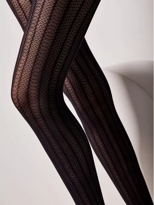 Колготки женские с ажурным рисунком и полосами lacy line nero, 22С-134СП, 3, CONTE ELEGANT,  - 3