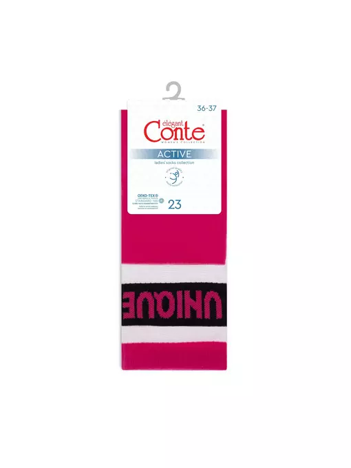 Удлиненные женские носки с полосками из прозрачной сетки active 156 фуксия, 19С-77/1СП, 38-39 (25), CONTE ELEGANT,  - 5