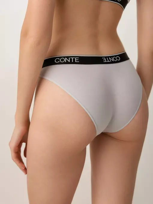 Трусы женские «бикини» из премиального бамбука black&white lb 2247 grey, 22С-2220ТСП, 94/S, CONTE ELEGANT,  - 2