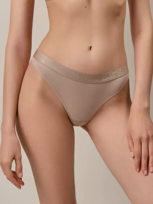 Трусы женские «бразилиана» из бабука flexible lbr 2239 cappuccino, 22С-2212ТСП, 90/XS, CONTE ELEGANT,  - 1