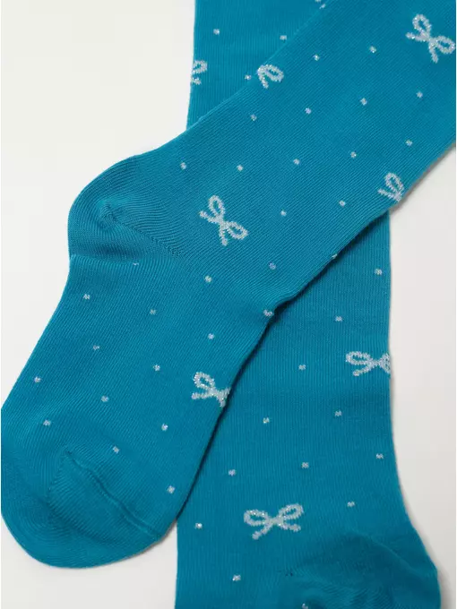 Хлопковые детские колготки tip-top с люрексом 545 бирюза, 19С-36СП, 116-122 (18), CONTE-KIDS,  - 6