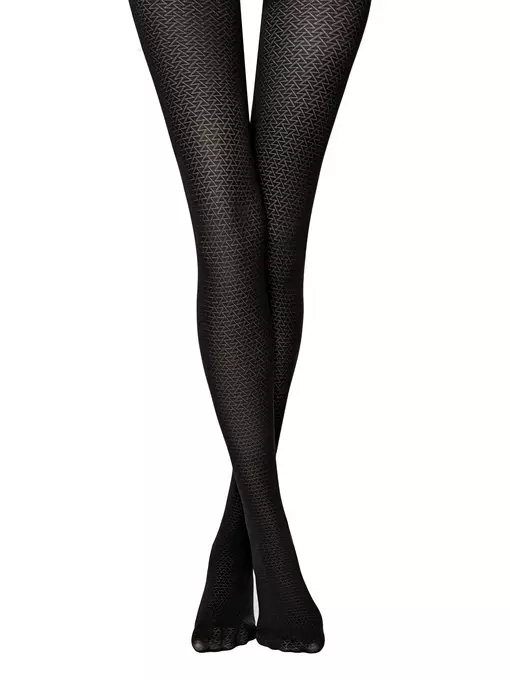 Колготки женские с геометрическим рисунком graphic fantasy nero, 22С-135СП, 5, CONTE ELEGANT,  - 5