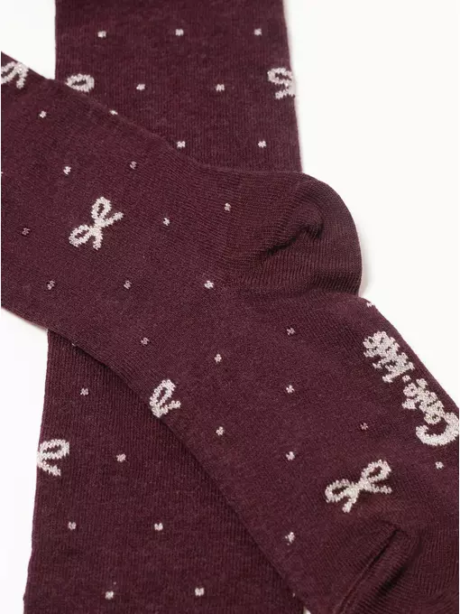 Хлопковые детские колготки tip-top с люрексом 545 бордо, 19С-36СП, 116-122 (18), CONTE-KIDS,  - 6