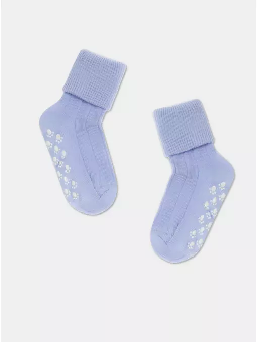 Носки детские tip-top (с отворотом, 2 пары) антискользящие 110 бледно-фиолетовый, 7С-70СП, 14, CONTE-KIDS,  - 2