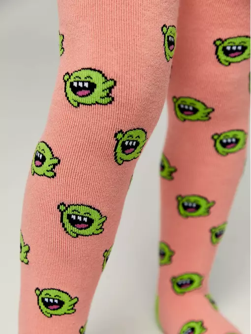 Колготки десткие (махровые внутри) sof-tiki с рисунками 644 коралловый, 7С-38СП, 92-98 (14), CONTE-KIDS,  - 3