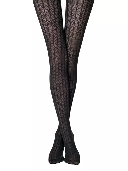 Колготки женские с ажурным рисунком и полосами lacy line nero, 22С-134СП, 3, CONTE ELEGANT,  - 4
