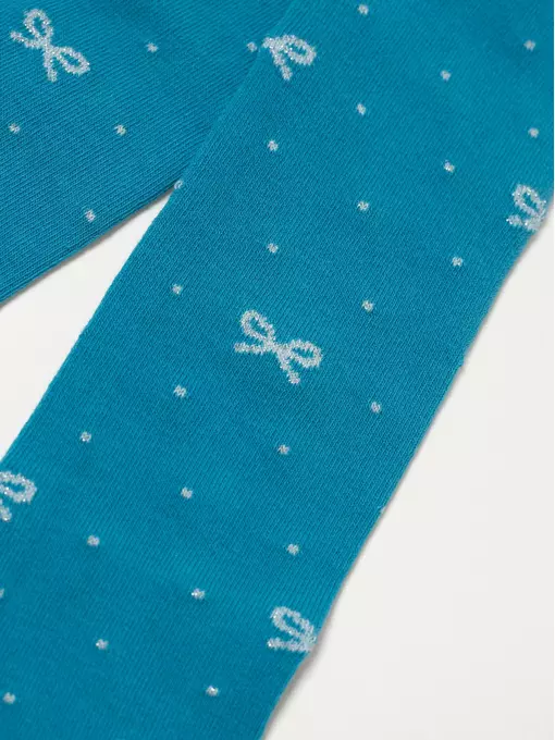 Хлопковые детские колготки tip-top с люрексом 545 бирюза, 19С-36СП, 116-122 (18), CONTE-KIDS,  - 4